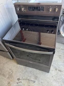 Black stainless Whirlpool stove electric working perfectly