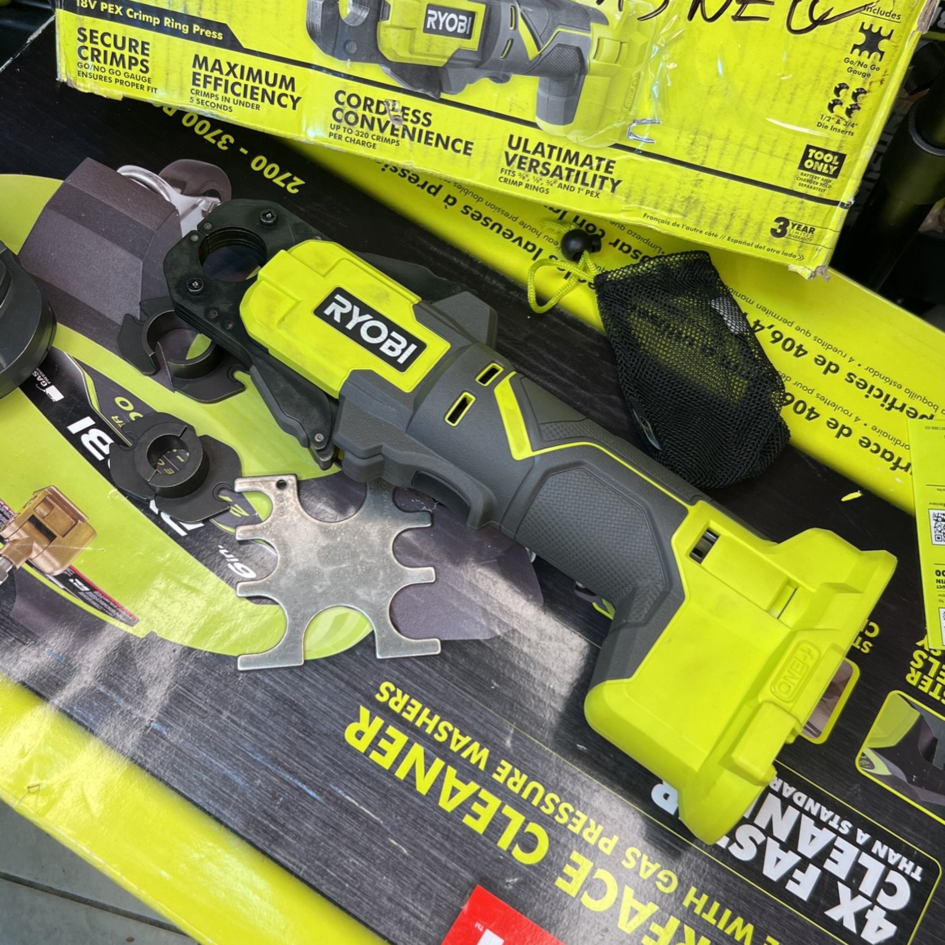 RYOBI ONE+ 18V PEX Crimp Ring Press Tool (Tool Only) for Sale in