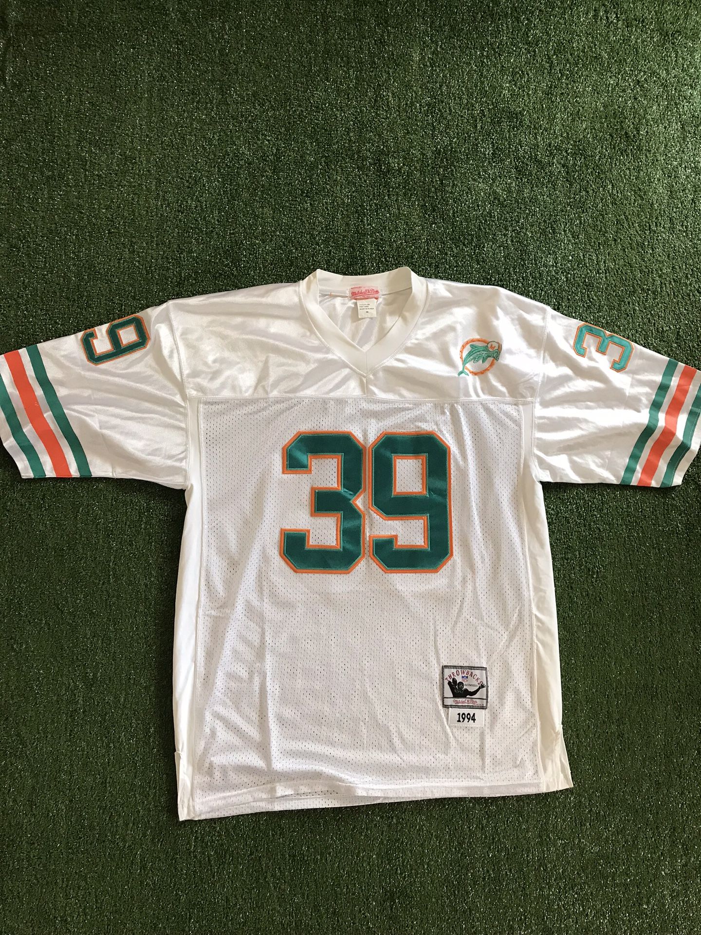 Vintage Larry Csonka Miami Dolphins 1994 Stitched Mitchell Ness Throwback NFL Jersey. 56 3XL