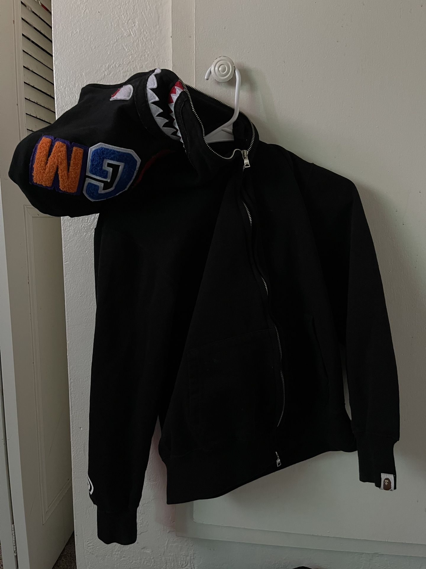 Black Bape Shark Face Hoodie