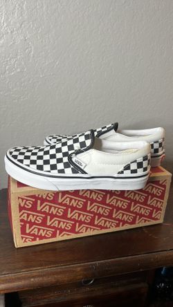 Vans Slip-On Checkerboard Skate Shoe - Little Kid/ Big Kid Black White size 3