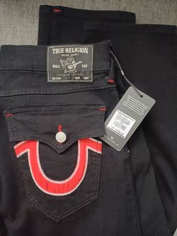 True Religion men's jeans Ricky applique sn flp straight size 34x30L new