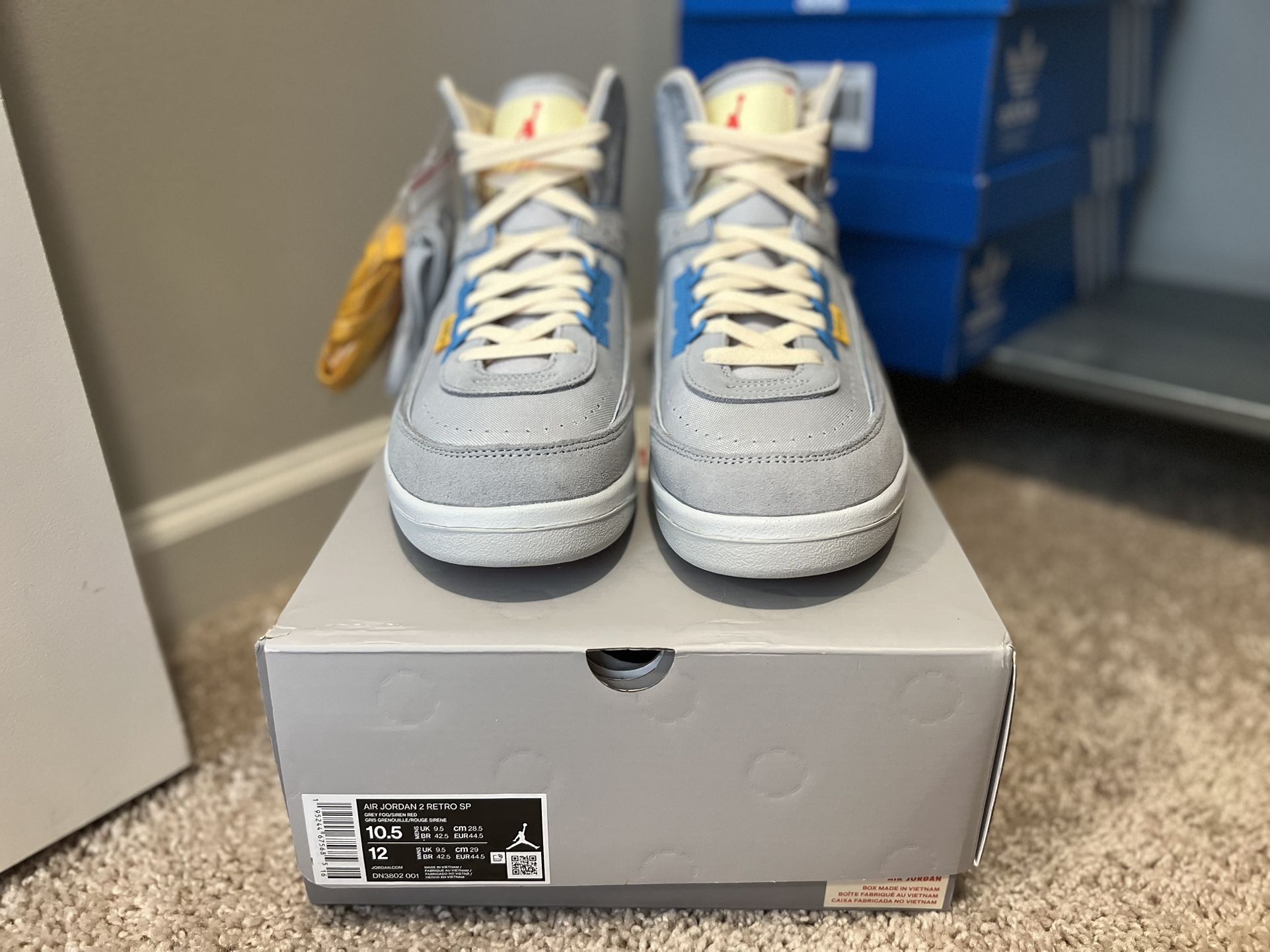 Union LA X Air Jordan 2 Retro SP Grey Fog Size 10.5