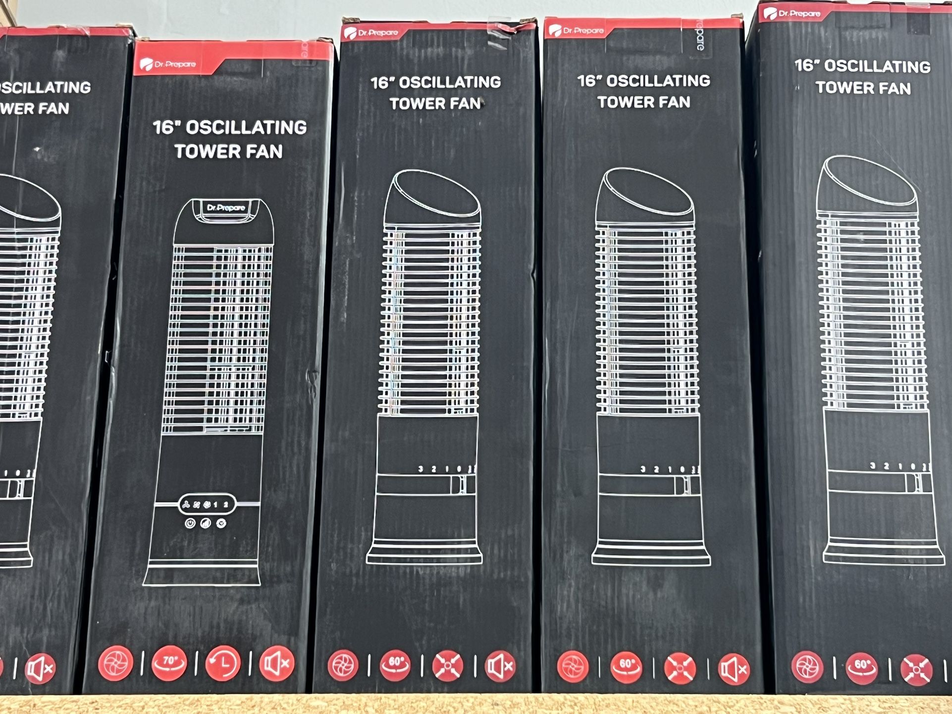 DR PREPARE 16” OSCILLATING TOWER FAN NEW IN BOX