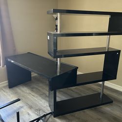 L Shaped Desk With Shelves
