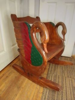 Vintage Madrigal Studios Swan Rocking Chair - Perfect Condition