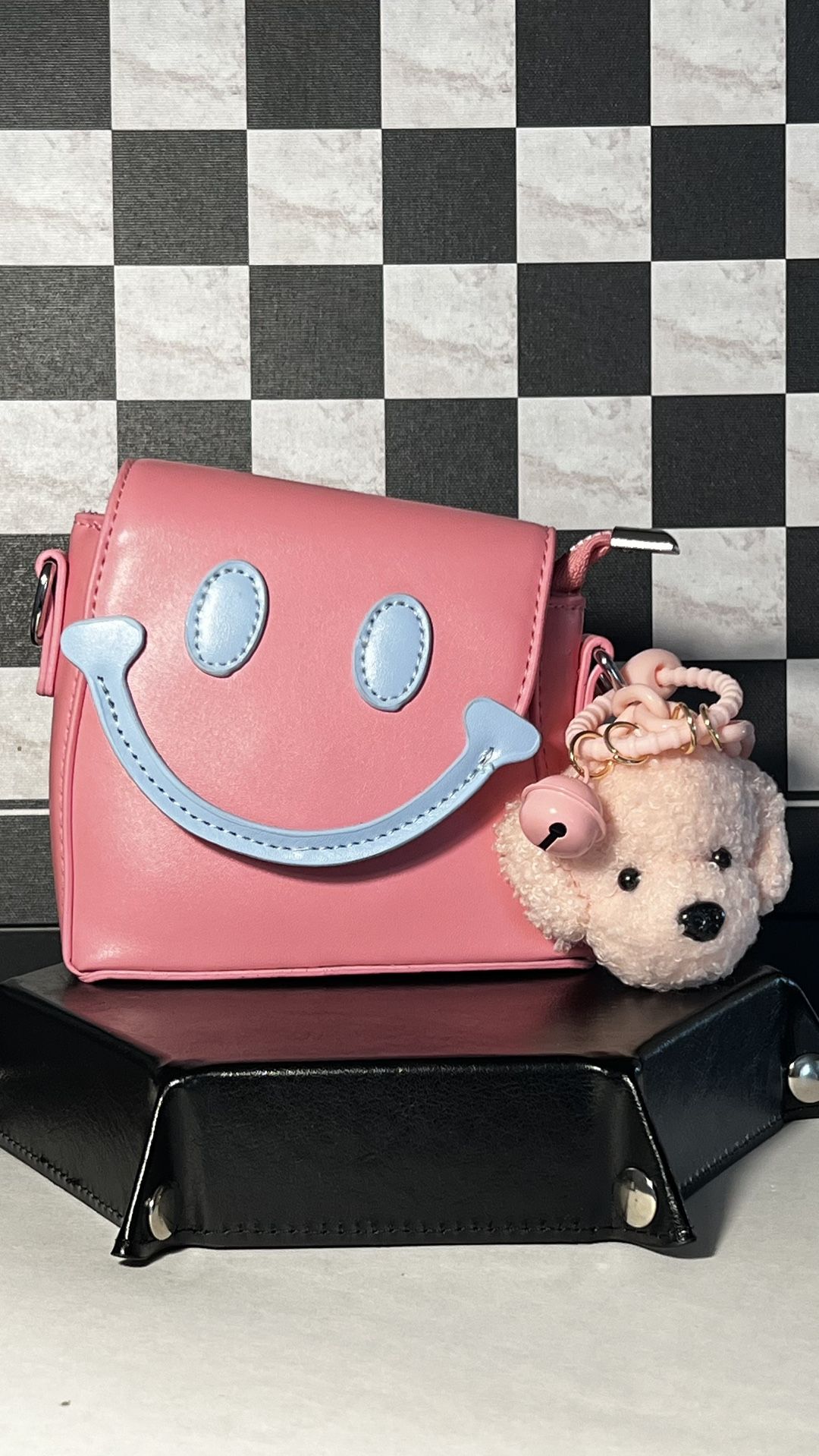 Kids Smiley Bag With Puppy Keychain