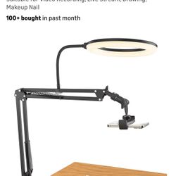 TONOR Overhead Ring Light Kit, 10" Ringlight with Heayy Duty Boom Arm and Phone Holder, Adjustable Angle, Suitable for Video Recording, Live Stream, D