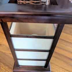 2 Cherry Wood Asian Decor Style Lamps 