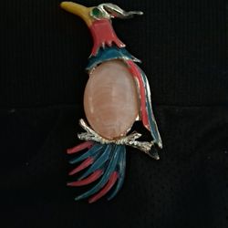 Vintage Goldtone Burd Brooch 
