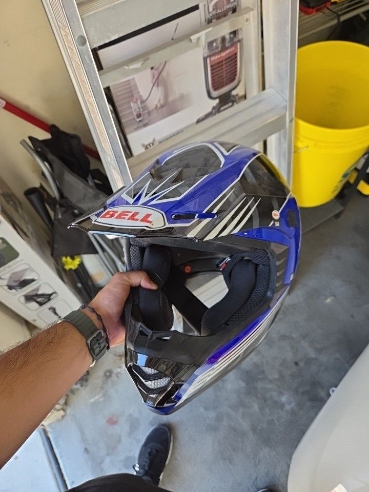 Bell Motorcycle Helmet Bell SX Race Blue SM 16 Light Like New