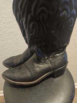 Laredo Black Leather Western Cowboy Boots