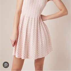 Ted Baker Vellia Flippy Knit Skater Dress Pink US 1