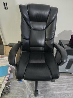 Black Leather High-Back Executive Office Chair