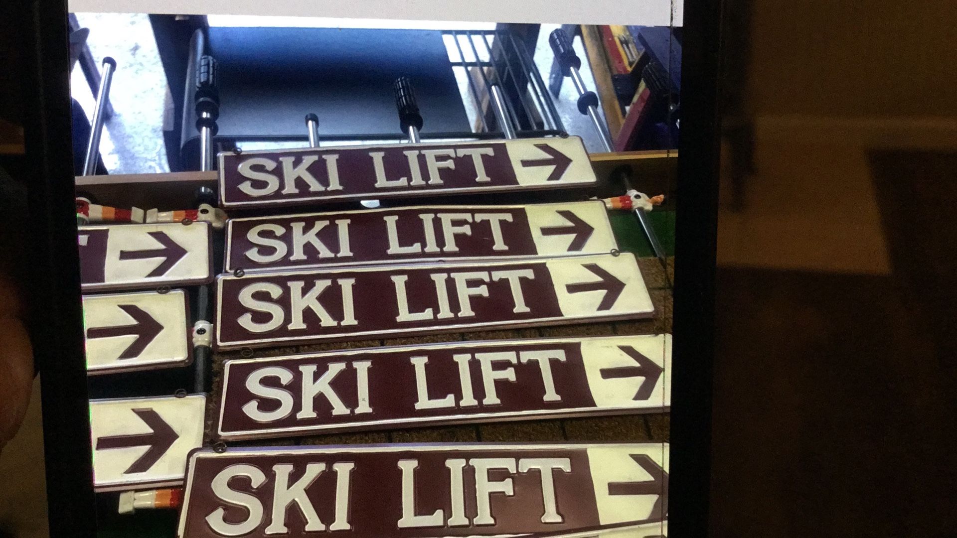 Metal Ski Lift Signs