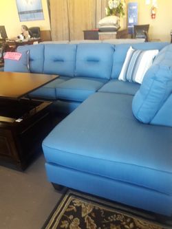 Blue sectional New, also grey