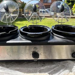 Gently Used 3 Crock Slow Cooker