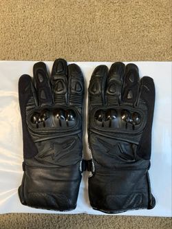 New black leather alpinestar motorcycle gloves