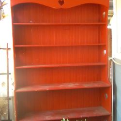 Red Hutch with ❤️ cutouts