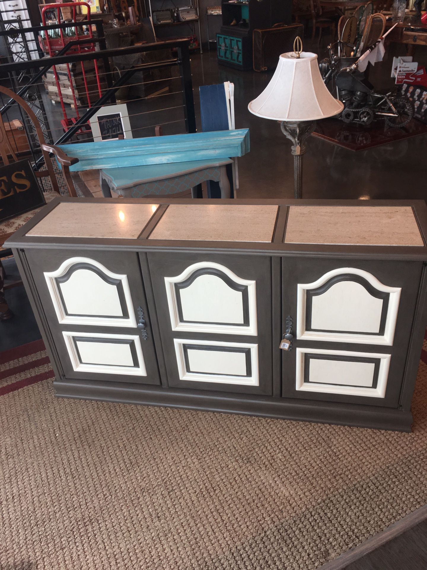 Console table with marble tops