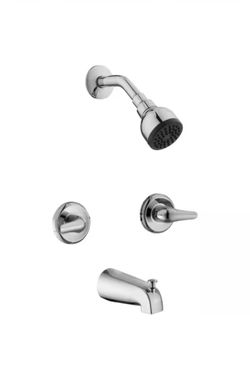 Glacier Bay Aragon 2 Handle 1-Spray Tub & Shower Faucet + Valve in Chrome Finish