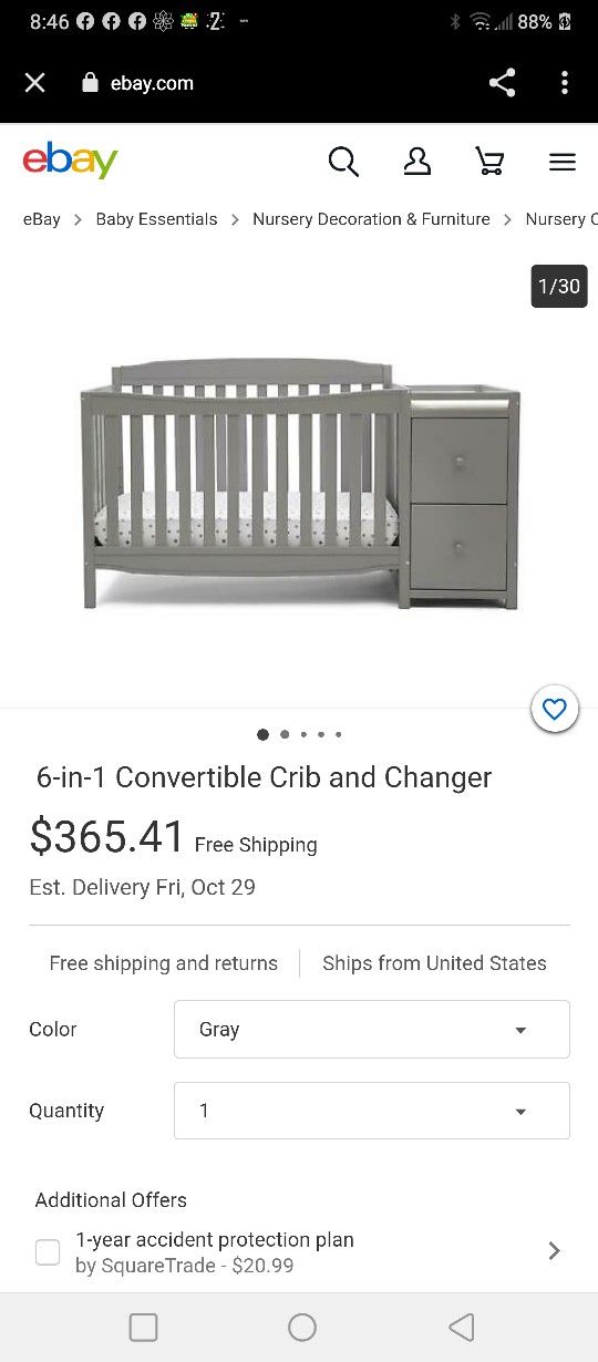 Crib With Changing Table