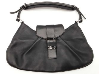 Christian Dior John Galliano Street Chic Black Leather Shoulder Bag Do0525orxmia
