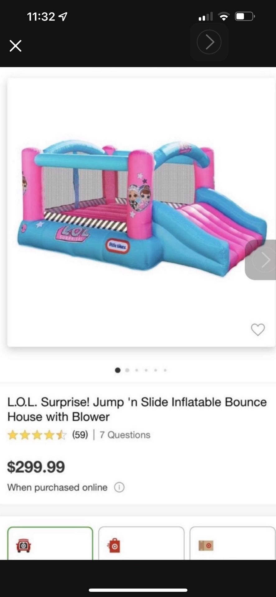 L.O.L. Surprise! Jump 'n Slide Inflatable Bounce House with Blower