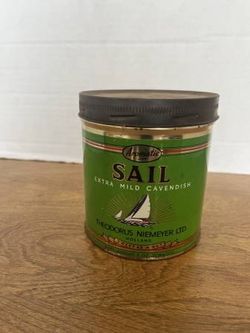 Vintage Nautical Tin Container Extra Mild Sail Cavendish Tobacco