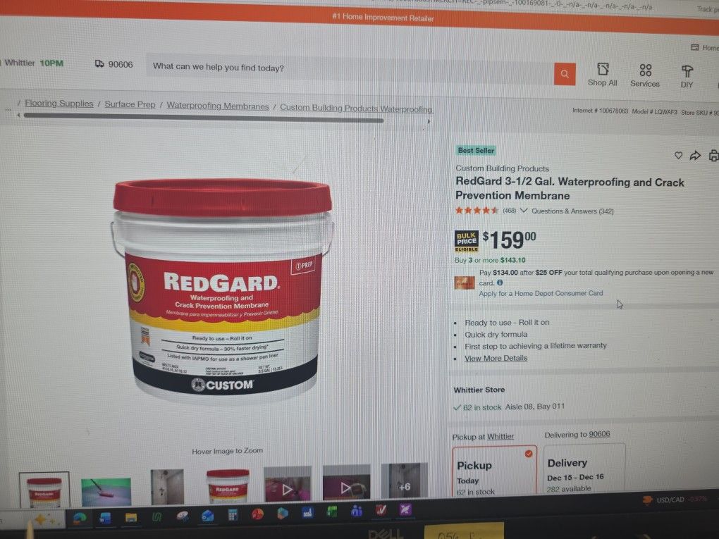 Redgard Waterproofing 3.5 Gal 