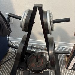 Weight set with stand
