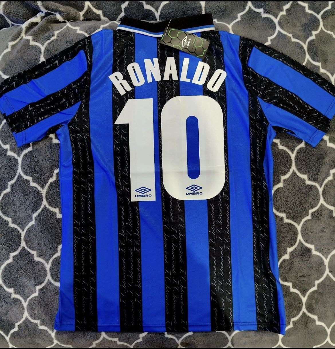 Inter Milan 97/98 Retro Ronaldo #10 Football Soccer Futbol Jersey Shirt Medium