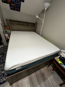 New Full size bed frame and new mattress