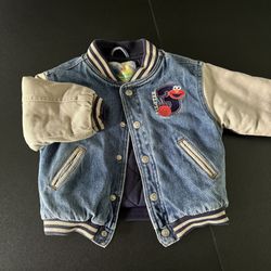 vintage Sesame Street Elmo denim varsity jacket size 3 kids unisex 100%cotton