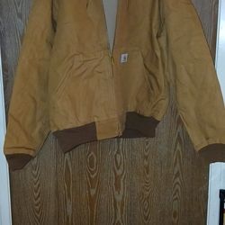 Carhartt Loose Fit Hooded Tan Mesh Lined Size Large (Fits XL). Measurements are: 29 x 29. New with out tags (NWOT)