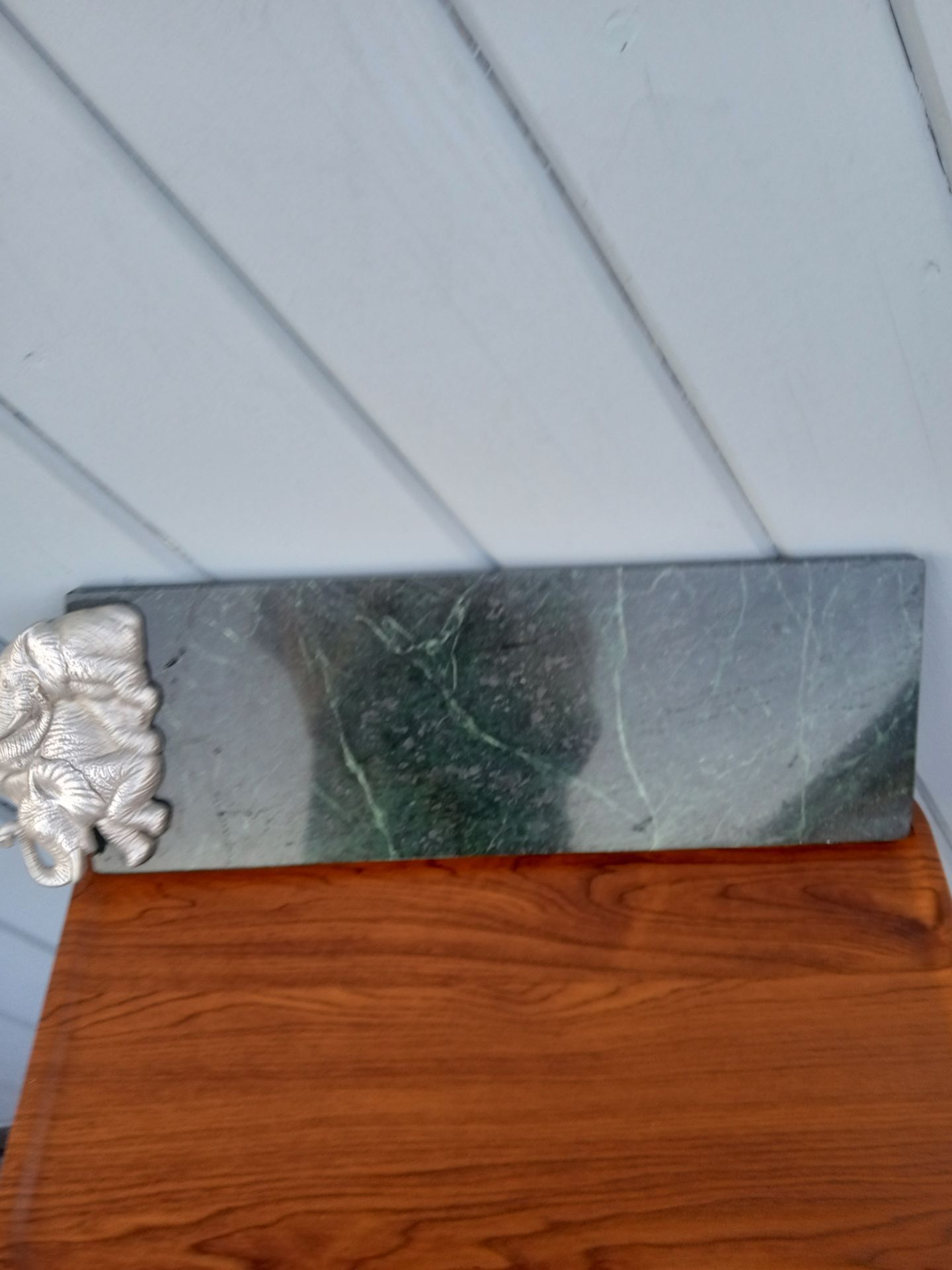 Vintage Elephant motif Very heavy marble cutting board.