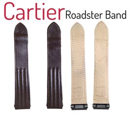 Genuine Cartier Roadster XL 20mm Brown Leather Mens Womens Watch Strap Band made in Austria