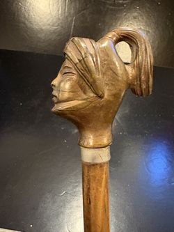 Vintage Wood Figural Head Shoe Horn 24” Long. In great shape.