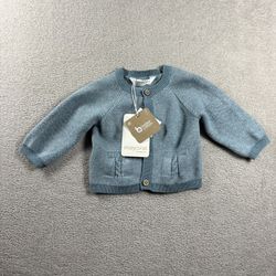 Mayoral Cardigan New Born Size 2-4 Months Blue Button Preppy NWT #2B