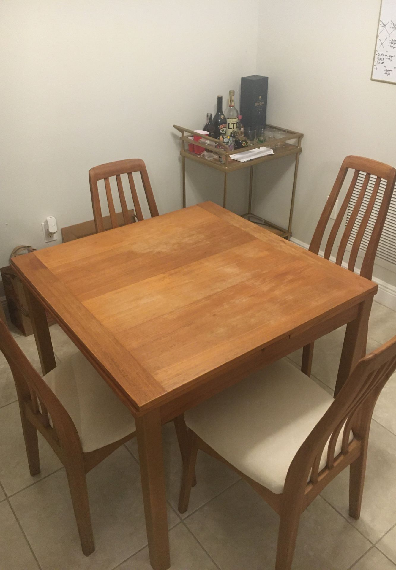 Wood Kitchen Table with 4 Chairs