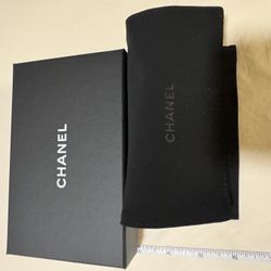 CHANEL WALLED BOX AND DUST BAG BLACK
