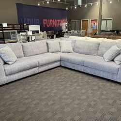 Big Grey Modular Sectional Couch 