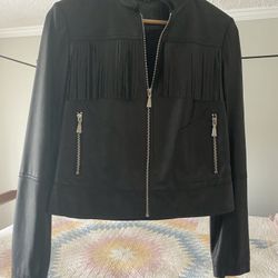 Ladies Leather Fringe Jacket