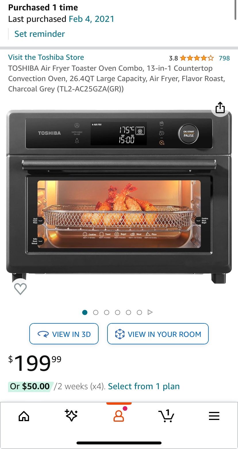 TOSHIBA Air Fryer Toaster Oven Combo 13in1 for Sale in Seattle, WA