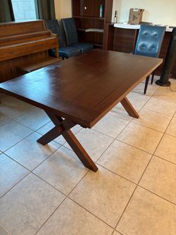 Dark Wood Dining Table with Extender