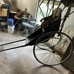 Old Japanese Rickshaw Wheels Come Off Needs Work As Is 