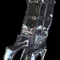  Over The Knee Patent Leather Stiletto 