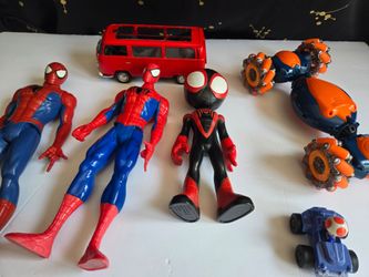 Mixed Toy Lot Spider-Man Figures and Vehicles