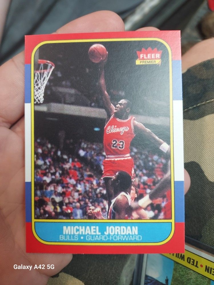 #57 Fleer Premier 1(contact info removed) MICHAEL JORDAN ROOKIE CARDS RAW