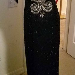 Vintage Bead and Sequin Black Dress